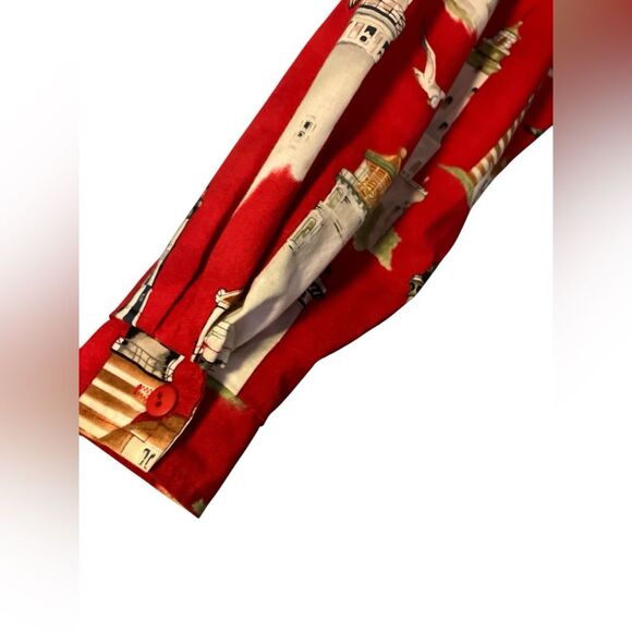 Lighthouse Vintage Jacket Size M Vacation Maine Spring Ocean Red - Picture 6 of 13